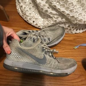 Grey Nike running shoes sz 10